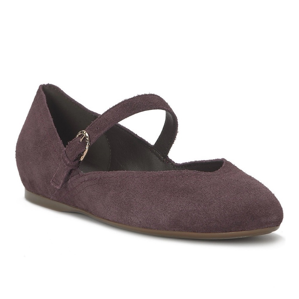 Lucky Brand Cherry Purple Suede Leather Cyrena Mary Jane Flats Shoes sz 10 NIB